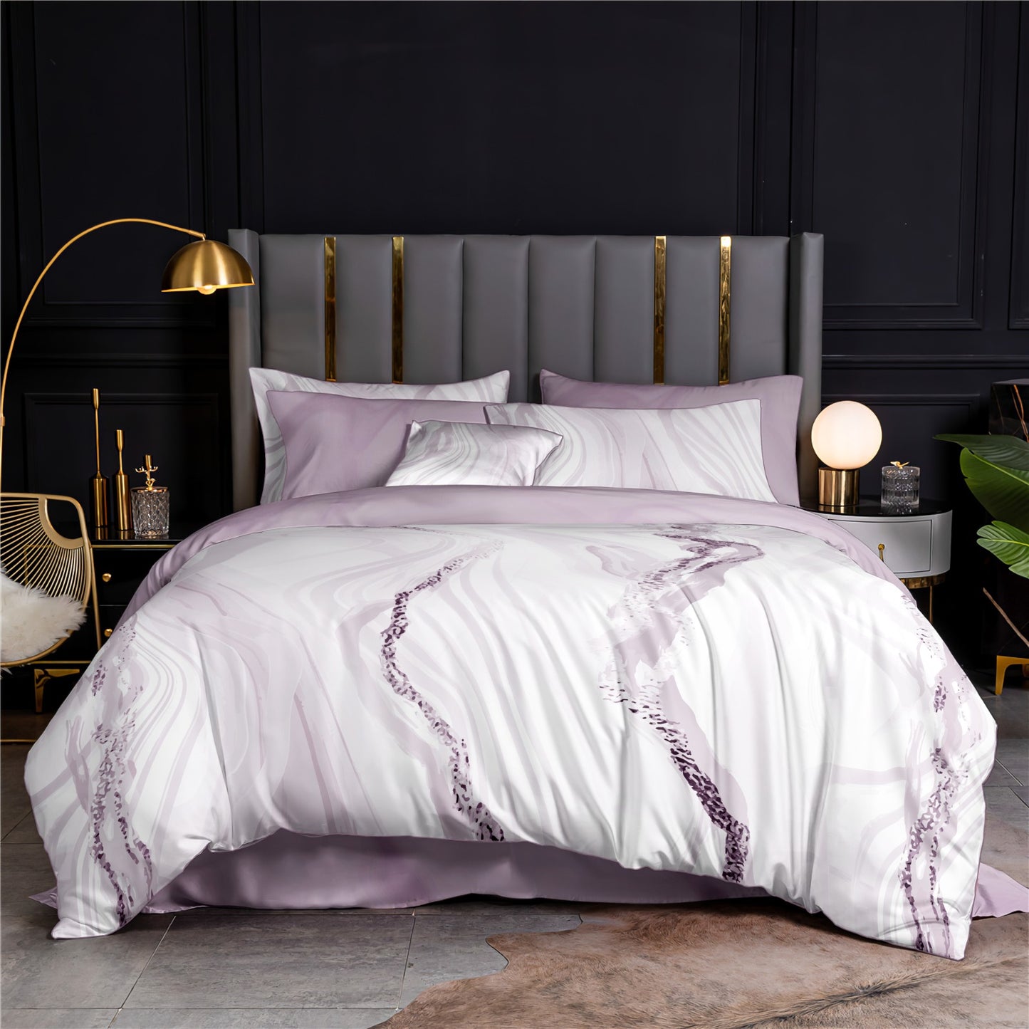 Verona Lavender Duvet Bedding Set – Luxury Linen